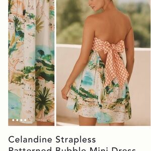 Anthropologie Strapless Patterned Mini Dress - Multicolor